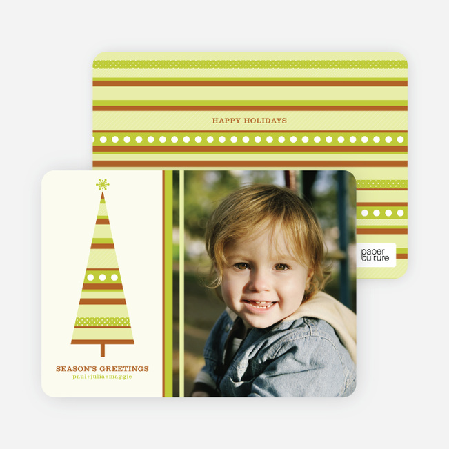 Modern Christmas Tree Photo Card - Chartreuse