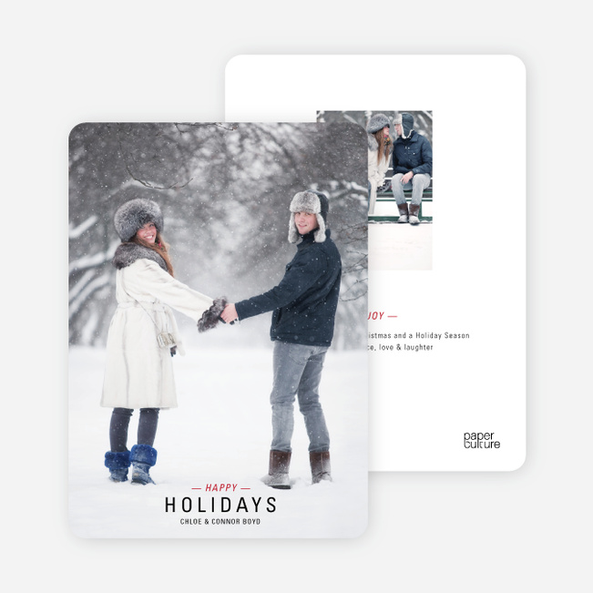 Movie Poster Holiday Photo Cards - Brick Red