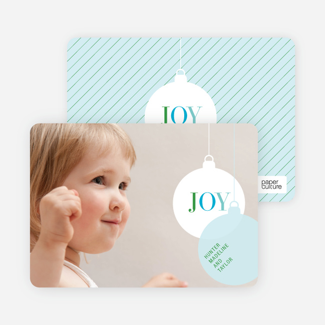 Photo Holiday Ornament Christmas Card - Airy Sky