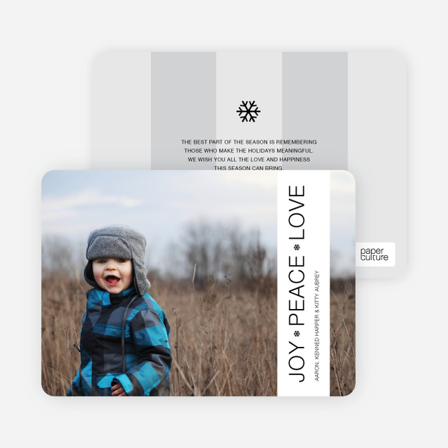 Snowflake Banner Holiday Photo Cards - White