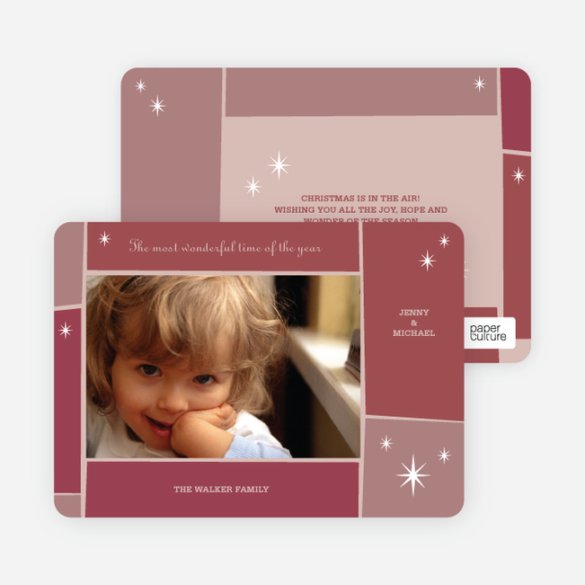Star Light, Star Bright Holiday Photo Cards - Sangria