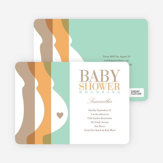 Tummy Love Baby Shower Invitations - Coco Cub