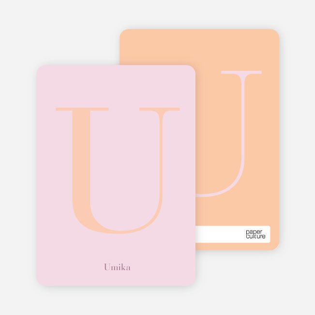 Distinct Letters Personalized Note Cards - Blush