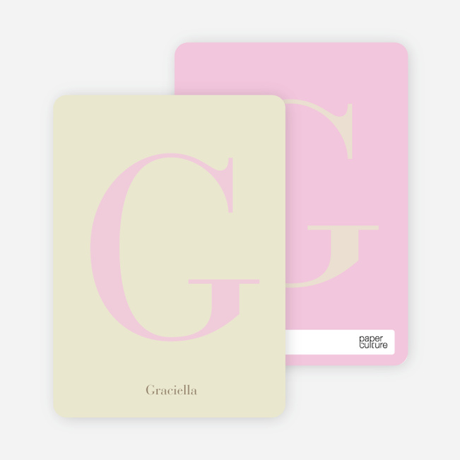 Distinct Letters Personalized Note Cards - Chiffon