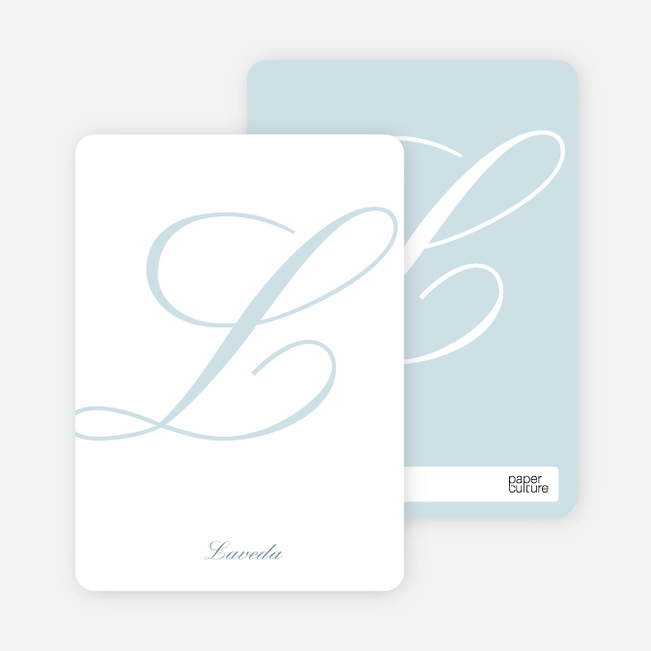 Elegant Letters Personalized Note Cards - Glacier