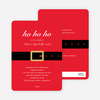 Santa Belly Holiday Party Invitations - Red