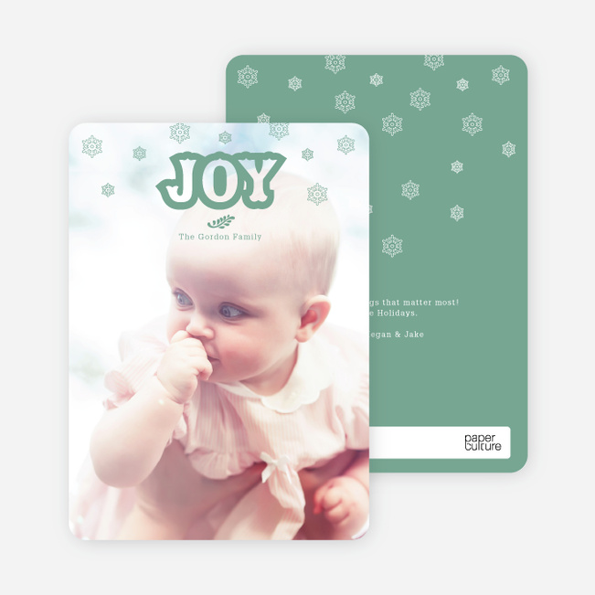 Snowflake Joy Holiday Cards - Green