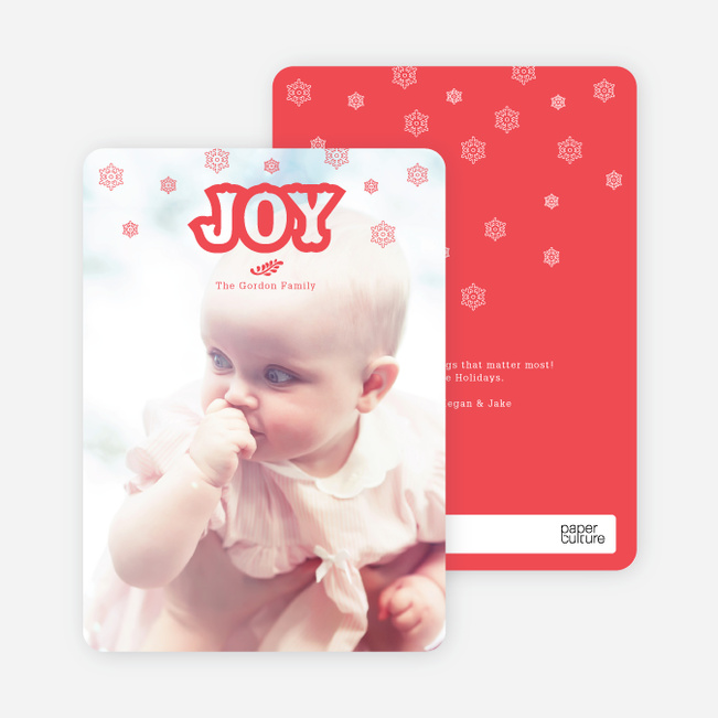 Snowflake Joy Holiday Cards - Red