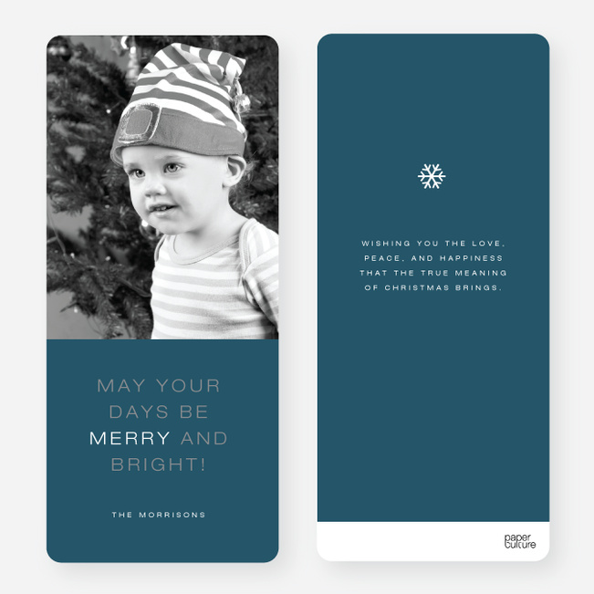 May Your Days be Merry and Bright Christmas Cards - Blue