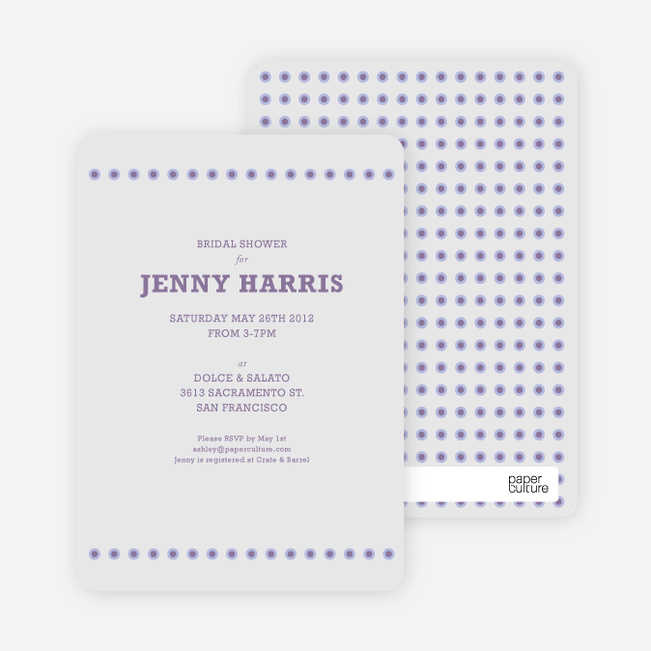 Got Dot Wedding Shower Invitations - Purple