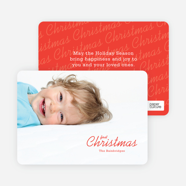 First Christmas Holiday Photo Cards - Red