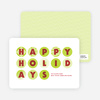 Happy Holidays Ornaments - Lime Green