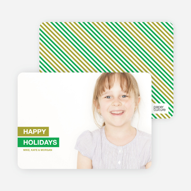 Happy Holidays Photo Card - Green