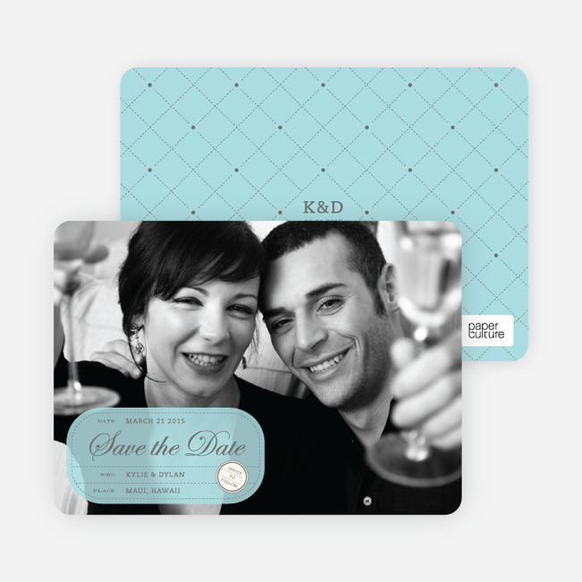 Modern Classic Save the Date Photo Cards - Baby Blue