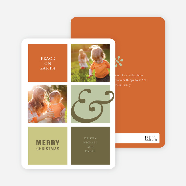 Peace on Earth Holiday Photo Cards - Pumpkin