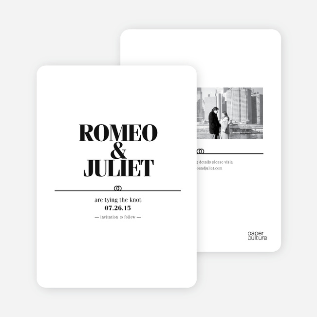Save the Date Cards: The Knot - Black