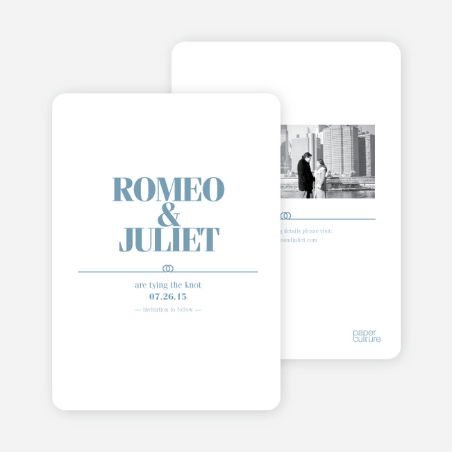 Save the Date Cards: The Knot - Cadet Blue