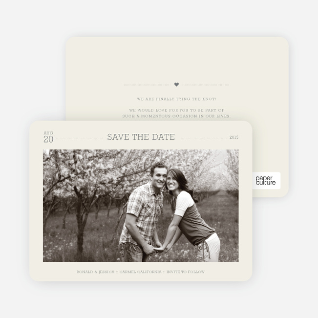 Simple. Classic. Modern. Save the Date Photo Cards - Eggshell