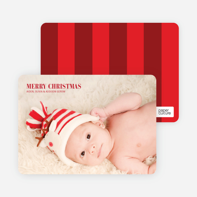 Traditional Type Holiday Photo Cards - Garnet