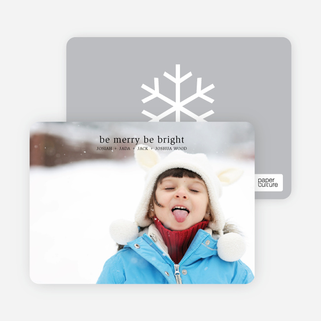be merry, be bright – text and photo card - White