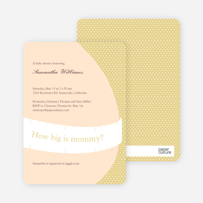 The Bump Baby Shower Invitations - Mustard