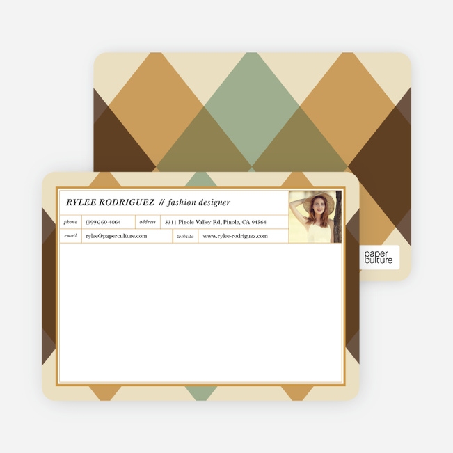 Argyle Custom Stationery - Brown