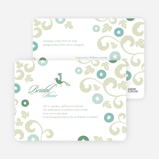 Morning Glory Wedding Shower Invitations - Bamboo