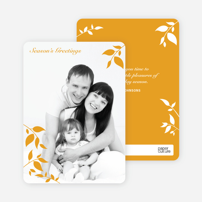 Simply Leaves Holiday Photo Cards - Saffron