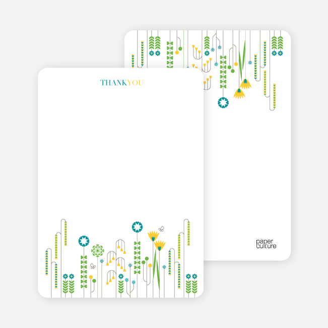 Stationery: ‘Spring Beauty Flower Shower’ cards. - Teal