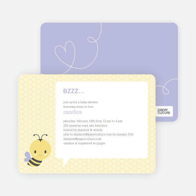 bee shower invitations