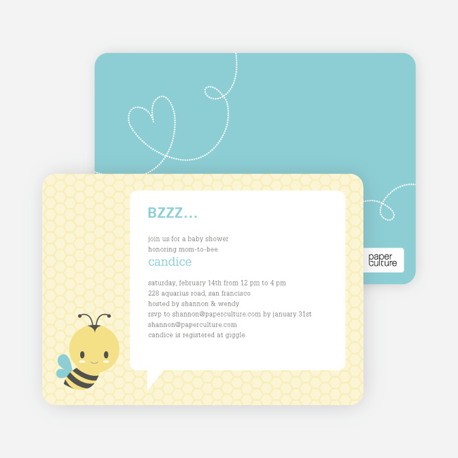 Ble Bee Themed Baby Shower Invitations Paper Culture