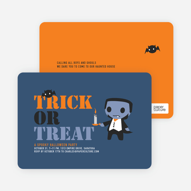 Igor and his Pet Bats Halloween Invitations - Orange