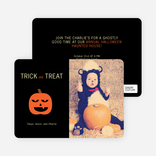 Ladybug Witch Halloween Party Invites - Lava Brown