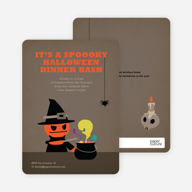 Mad Pumpkin Scientist Halloween Invites - Coffee