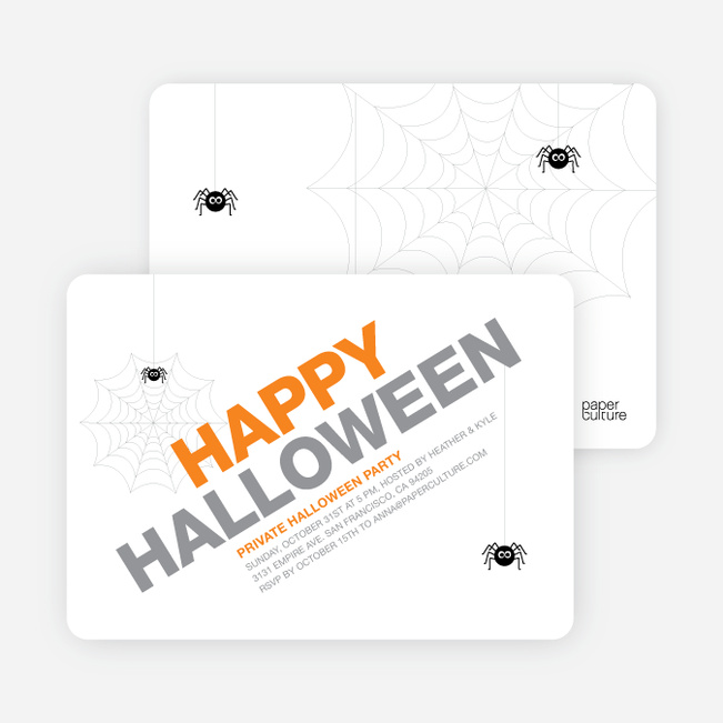 Modern Halloween Party Invitations - White