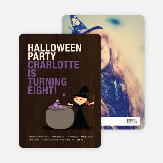 Photo Halloween Party Invitations - Orange Yellow