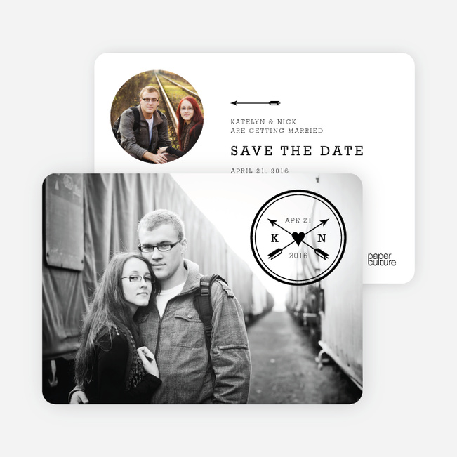 Shot Through the Heart Save the Date Cards - Black