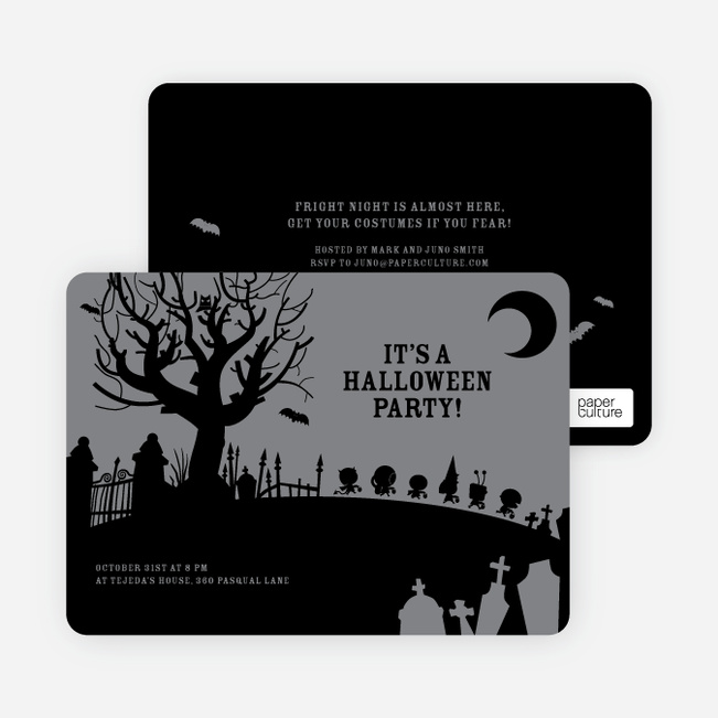 Spooky Cemetery Halloween Party - Gray