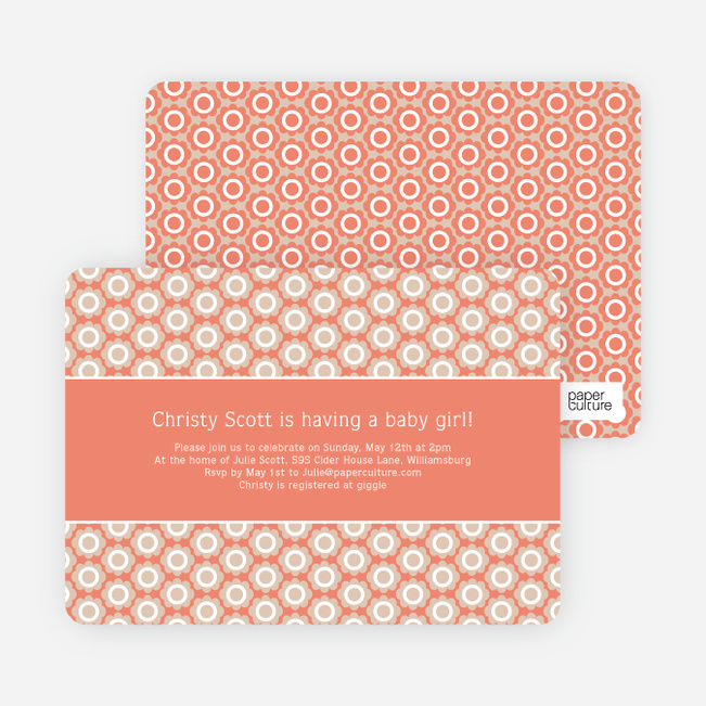 Flower Shower Baby Shower Invitations - Orange