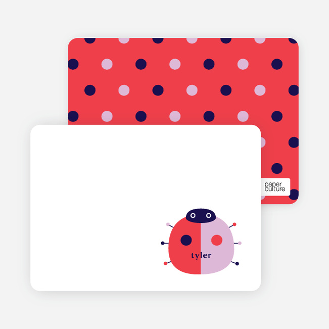 Personal Stationery for Modern Ladybug Baby Announcement Paper Culture