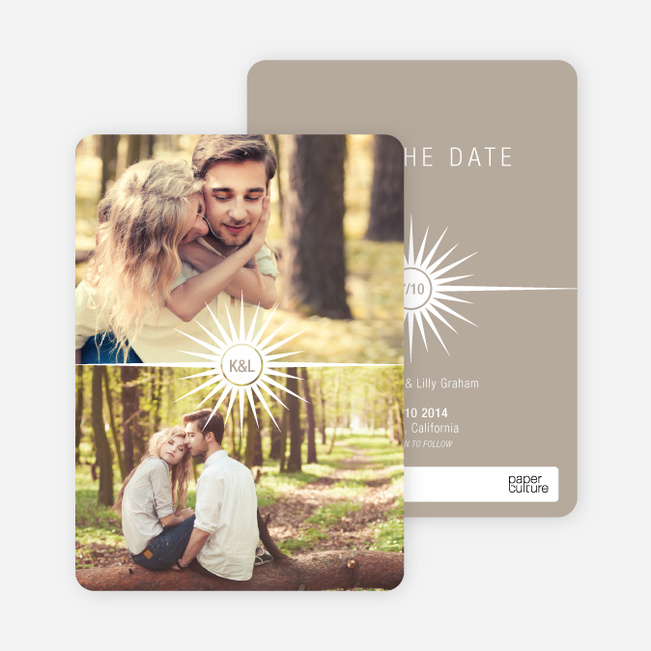 Burst of Joy Save the Date Cards - Beige