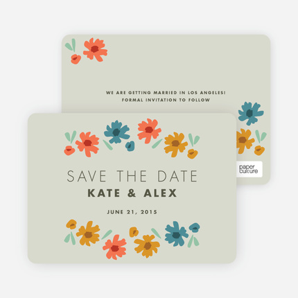 Floral Save the Dates - Gray