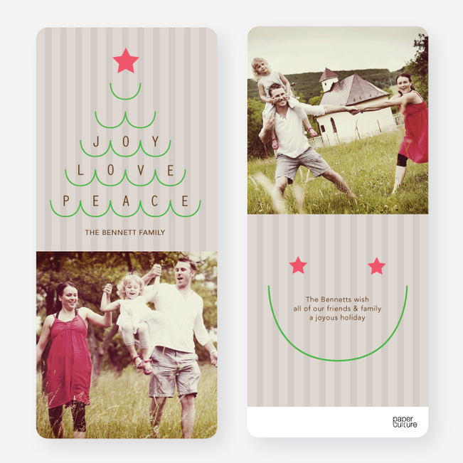 Christmas Tree Christmas Cards - Green