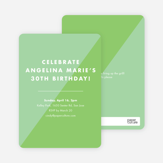 Duotone Party Invitations - Green