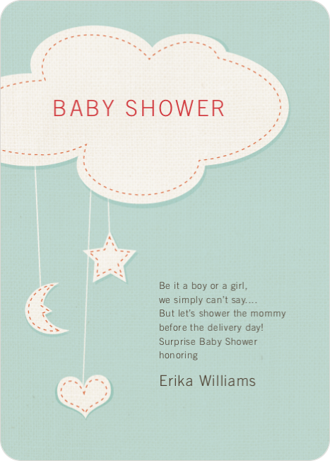 Handcrafted Mobile Baby Shower Invitations - Green