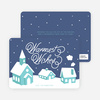 Peaceful Village Winter Wonderland: Warmest Wishes - Blue