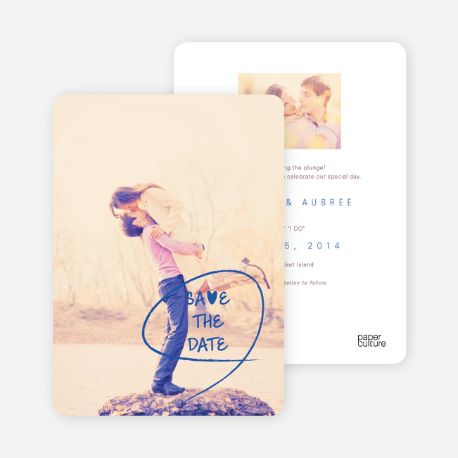 Save the Date Cards: Flourish and Flair - Blue