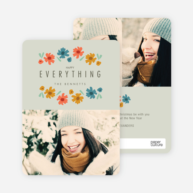 Everything’s Coming up Roses Holiday Cards - Gray