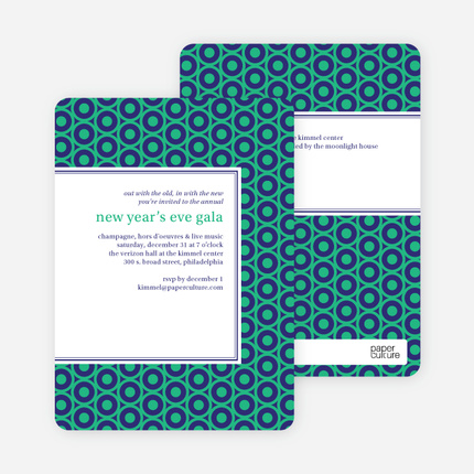 Patterned Party Invitations - Green