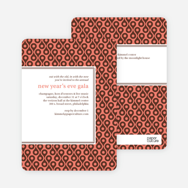 Bold, Patterned Party Invitations - Orange
